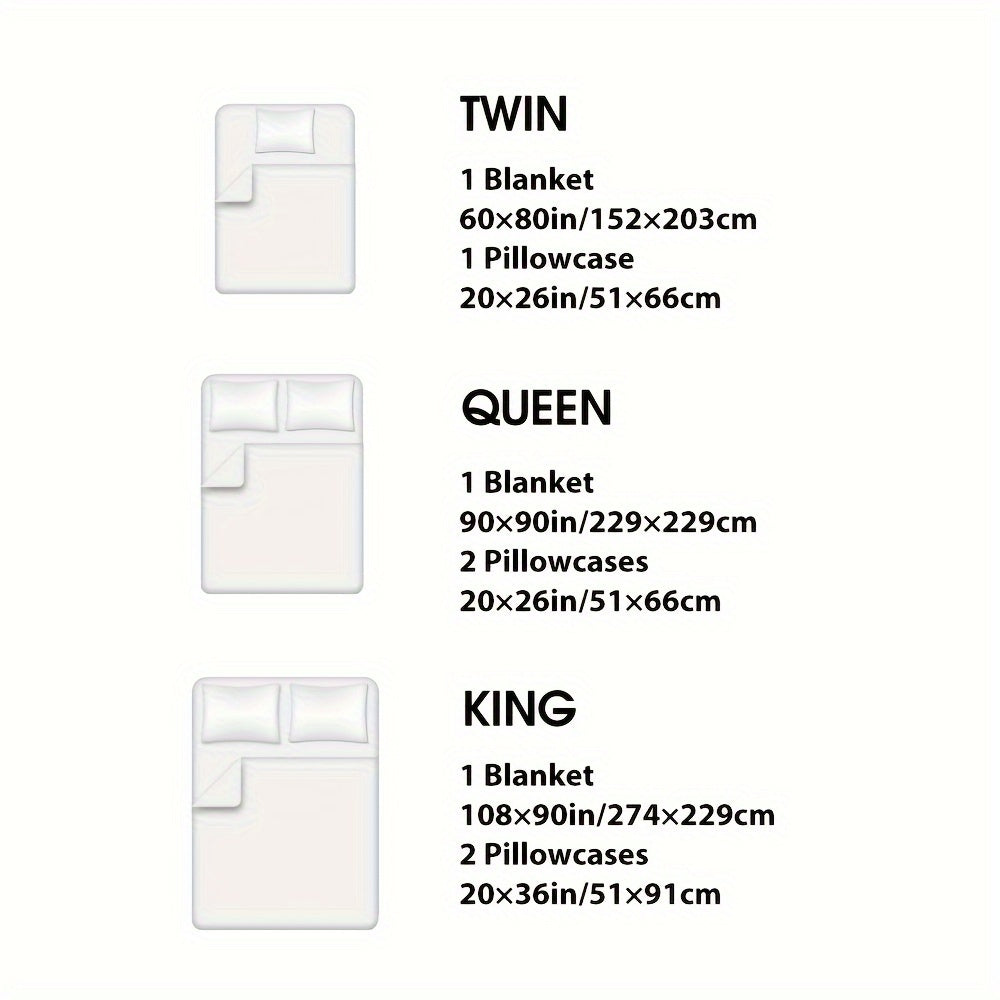 Sweatshirt Blanket Set TWIN (1blanket with 1 sham)/QUEEN (1blanket with 2 shams)/King (1blanket with 2 shams) 300GSM for Jersey Knit Thin Soft Breathable Blanket Set Brings a Stylish Appearance to Bedroom Living Room Couches for all year roud