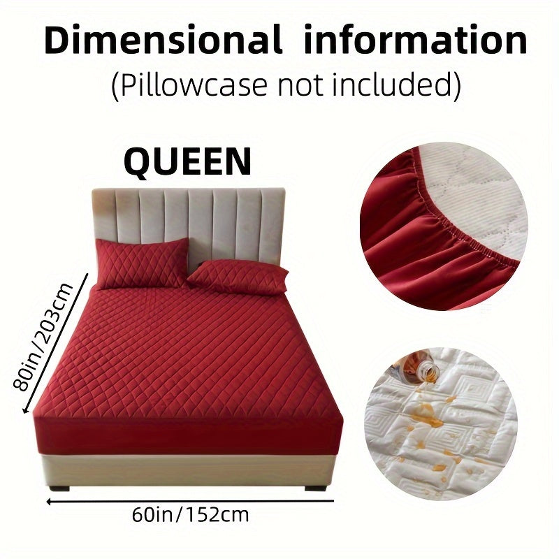 1pc Solid Color Luxurious Mattress Protector - Waterproof, Soft & Cozy Cover - Non-slip All-inclusive Guest Room Bedding - Excludes Pillowcase & Pillow Insert