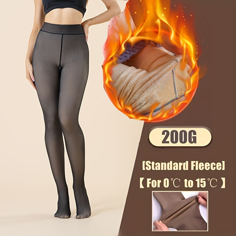 Cozy Thermal Tights for Women - Soft Fleece-Lined, High-Waist, Elastic Leggings for Warmth and Comfort - Perfect for Fall and Winter Seasons