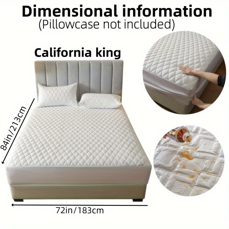 1pc Solid Color Luxurious Mattress Protector - Waterproof, Soft & Cozy Cover - Non-slip All-inclusive Guest Room Bedding - Excludes Pillowcase & Pillow Insert