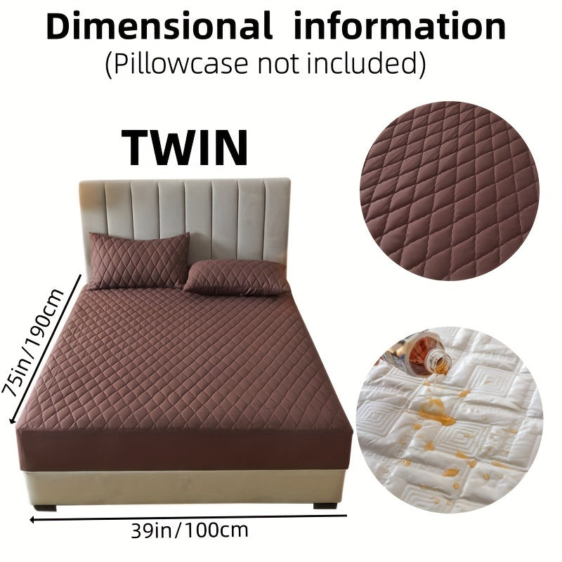 1pc Solid Color Luxurious Mattress Protector - Waterproof, Soft & Cozy Cover - Non-slip All-inclusive Guest Room Bedding - Excludes Pillowcase & Pillow Insert