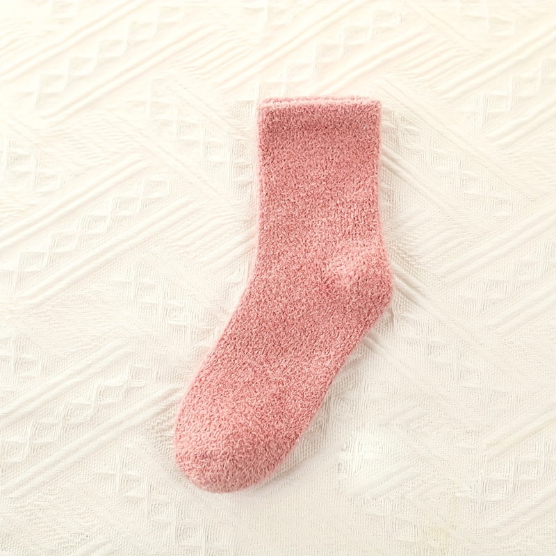 3pairs Boys Girls Kids Thickened Warm Socks For Winter, Loose Top Comfy Crew Socks, Children's Trendy Socks