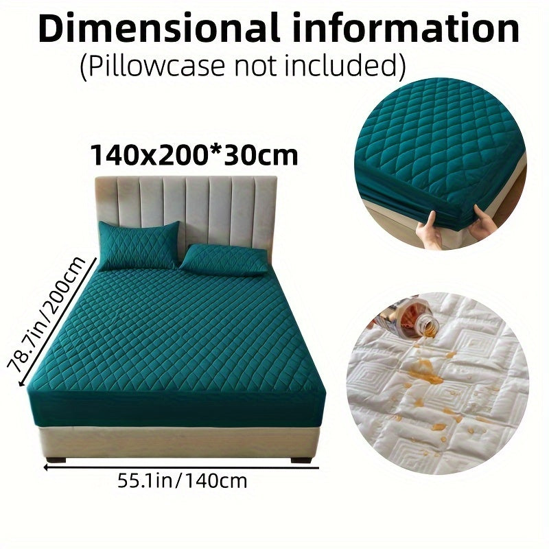 1pc Solid Color Luxurious Mattress Protector - Waterproof, Soft & Cozy Cover - Non-slip All-inclusive Guest Room Bedding - Excludes Pillowcase & Pillow Insert