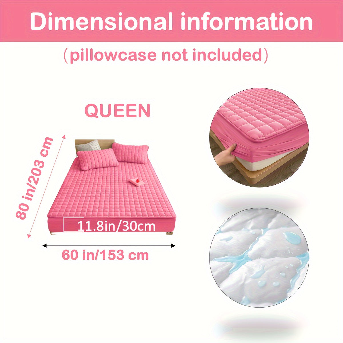 1pc Deluxe Hypoallergenic Mattress Protector - Deep Pocket, Quilted, Waterproof and Soft, for Comfortable Sleep in Bedroom or Guest Room