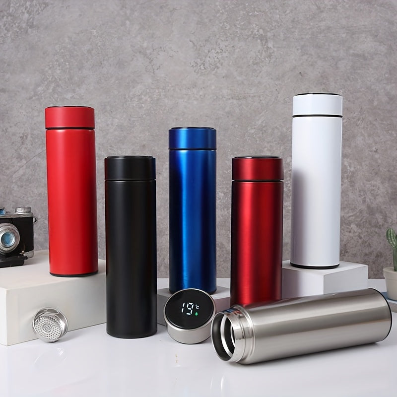 1pc, Vacuum Flask With Temperature Display, 304 Stainless Steel Insulated Water Bottles, Travel Thermal Cups, For Hot And Cold Beverages, Summer Winter Drinkware, Gifts