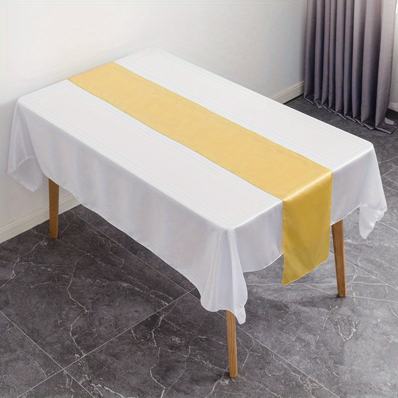 1pc, Stain Table Runner, Color Ding Table Runner, Wedding Banquet Birthday Party Table Decoration, Simple Solid Color Table Runner, Room Decor, Dining Table Decor