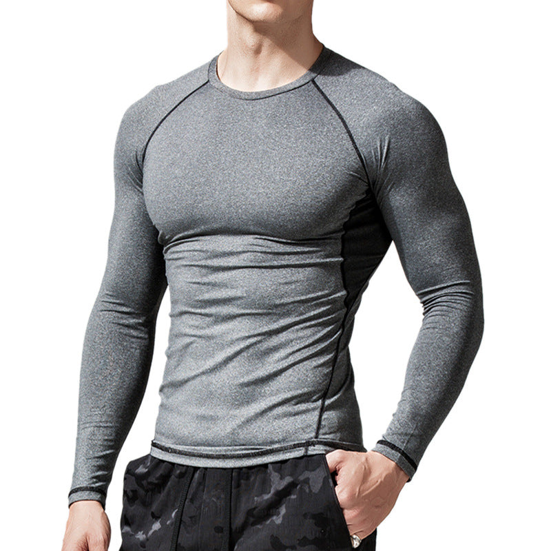 ZLLKL 2025 Sports men's quick-drying t-shirt, popular tights, Popular trade elastic fitness clothes, compression long-sleeved quick-drying clothes.