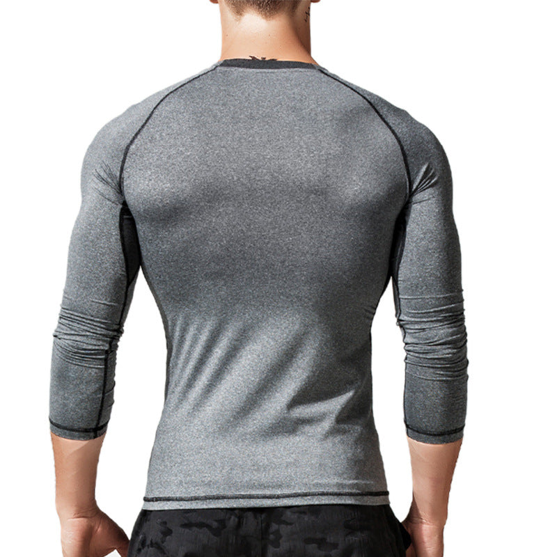ZLLKL 2025 Sports men's quick-drying t-shirt, popular tights, Popular trade elastic fitness clothes, compression long-sleeved quick-drying clothes.