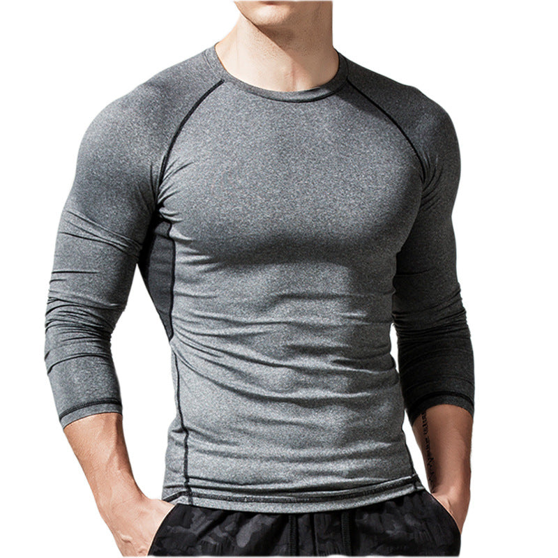 ZLLKL 2025 Sports men's quick-drying t-shirt, popular tights, Popular trade elastic fitness clothes, compression long-sleeved quick-drying clothes.