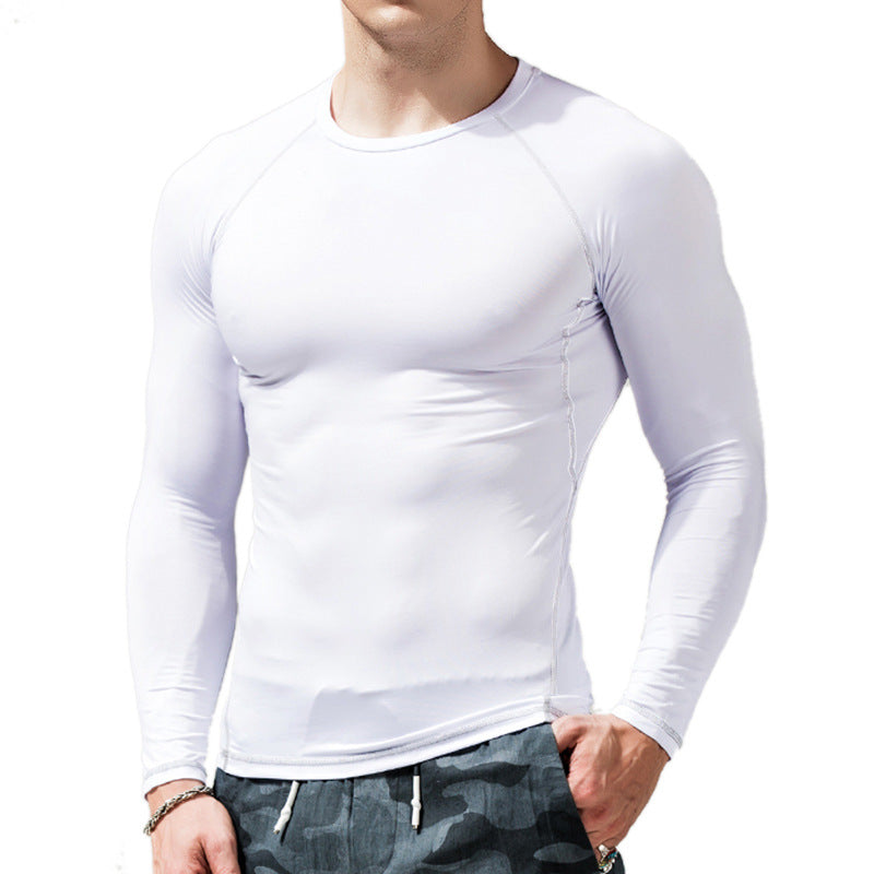ZLLKL 2025 Sports men's quick-drying t-shirt, popular tights, Popular trade elastic fitness clothes, compression long-sleeved quick-drying clothes.