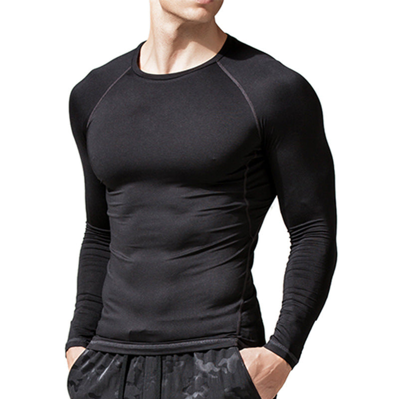 ZLLKL 2025 Sports men's quick-drying t-shirt, popular tights, Popular trade elastic fitness clothes, compression long-sleeved quick-drying clothes.