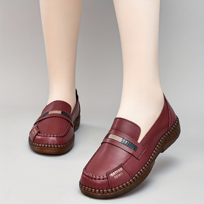 Comfortable Soft Sole Round Toe Flat Shoes - Lightweight, Embroidered, Breathable Microfiber Upper, Superfine Fiber Lining, Slip-Resistant PVC Sole, Perfect for All-Season Walking and Outdoor Activities