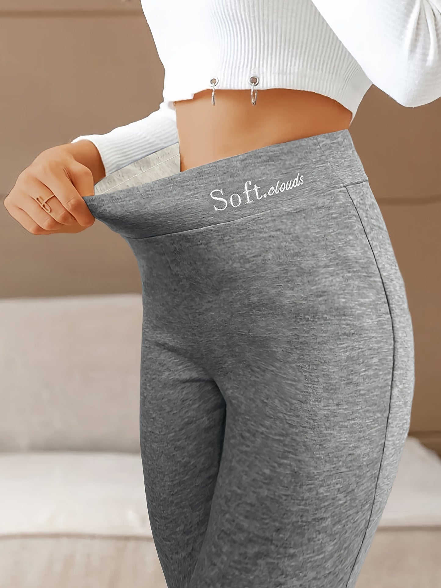 Womens Ultra-Soft Fleece Lined Thermal Leggings - Perfect for Winter & Fall - Stylish Casual Wear with Premium Warmth