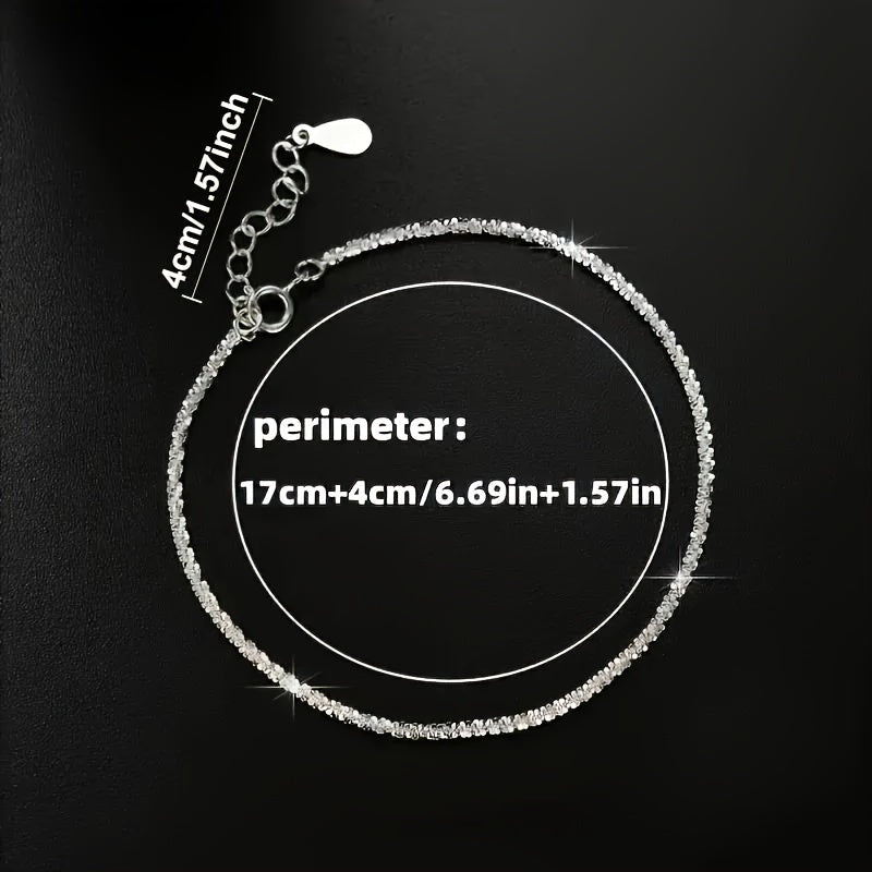 Luxurious 925 Silver-Plated Sparkling Bracelet - Slim, Adjustable, and Durable Design for Daily Wear - Perfect Holiday Gift for Beautiful Women, Ideal for Any Occasion
