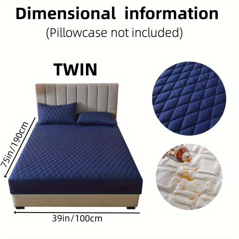 1pc Solid Color Luxurious Mattress Protector - Waterproof, Soft & Cozy Cover - Non-slip All-inclusive Guest Room Bedding - Excludes Pillowcase & Pillow Insert