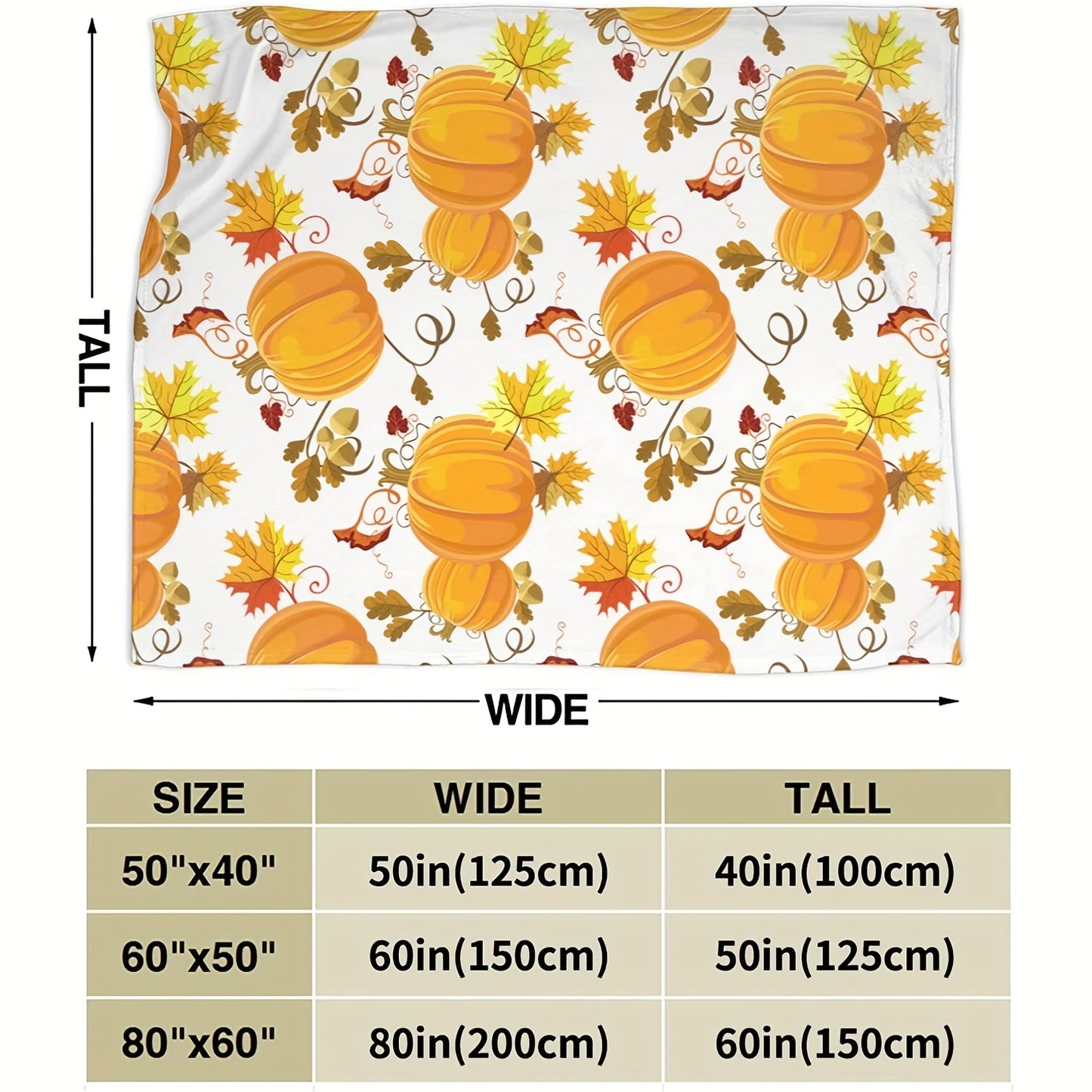 1pc Soft and Cozy Pumpkin Print Flannel Blanket - Perfect for Travel, Sofa, Bed, and Office Decor - Ideal Halloween and Thanksgiving Gift for Boys, Girls, and Adults - Available All Year Round