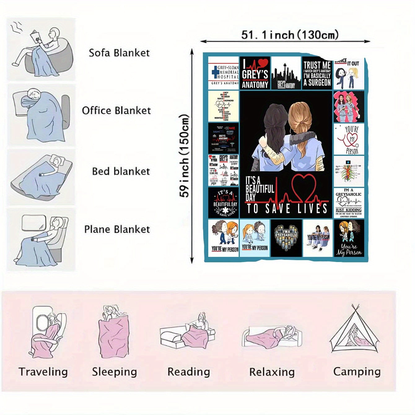 1pc Soft Doctor Flannel Digital Printing Blanket - Ultra Cozy, Warm, and Comfortable for Sofa, Bed, Travel, Camping, and Napping - Perfect Gift for Friends and Special Doctors, Suitable for All Seasons