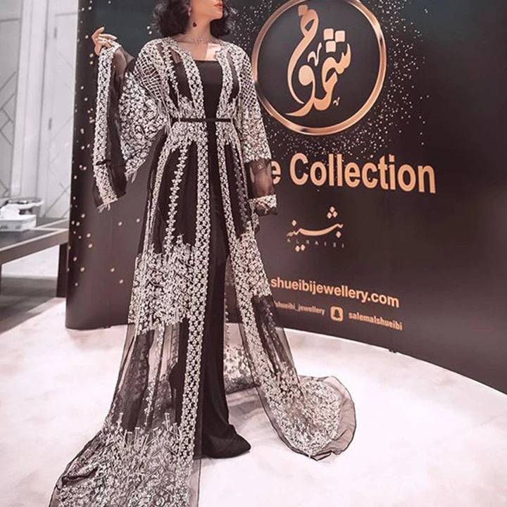 2025 new Popular trade women's clothing, independent station bronzing sexy shawl, two-piece banquet fashion evening dress