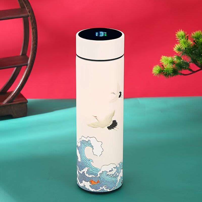 1PC Retro-Style 500ml/16.9oz Stainless Steel Vacuum Insulation Cup - Keeps Drinks Hot/Cold for Hours, Travel-Friendly, Spill-Proof, Durable, Suitable for Office, Campus, Home and Outdoor Activities