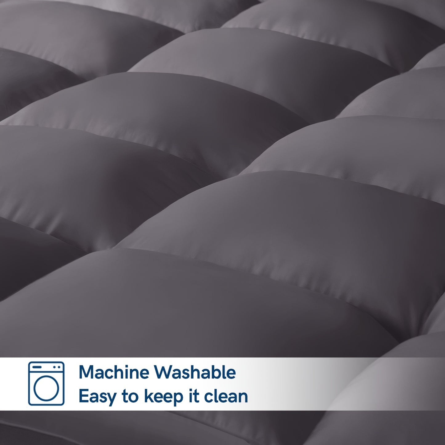 2inch Mattress Topper For Back Pain, Extra Thick Mattress Pad Cover, Plush Soft Pillowtop With Elastic Deep Pocket, Overfilled Down Alternative Filling