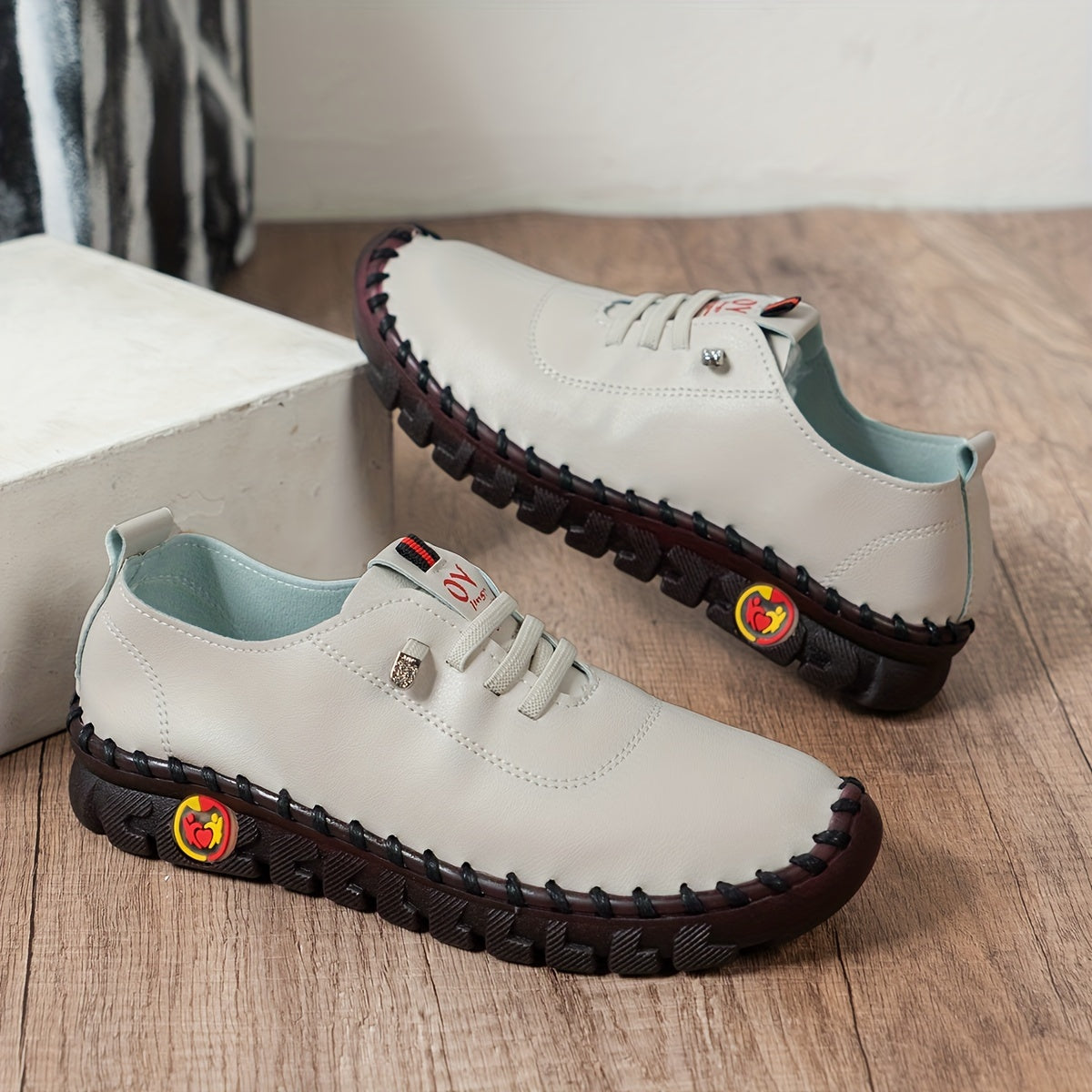 SoftWalk Comfort Shoes for Women - Breathable, Non-Slip, Round Toe, Solid Color Sneakers with Polyurethane Upper, TPR Sole, and Cushioned Insole for All-Season Wear