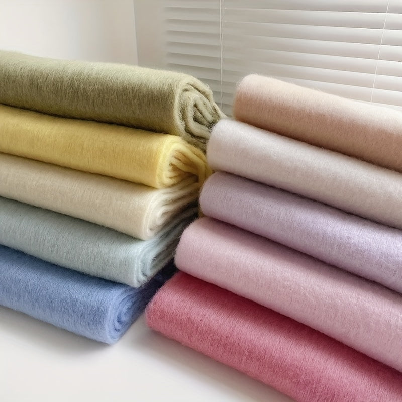 Fluffy Chunky Scarf - Luxurious Imitation Cashmere, Ultra-Soft and Cozy, Timeless Solid Color Design, Elegant and Sophisticated, Generously Long with Fashionable Tassel, Thickened for Extra Warmth, Cold-Weather Ready, Versatile and Easy to Style - Perfect