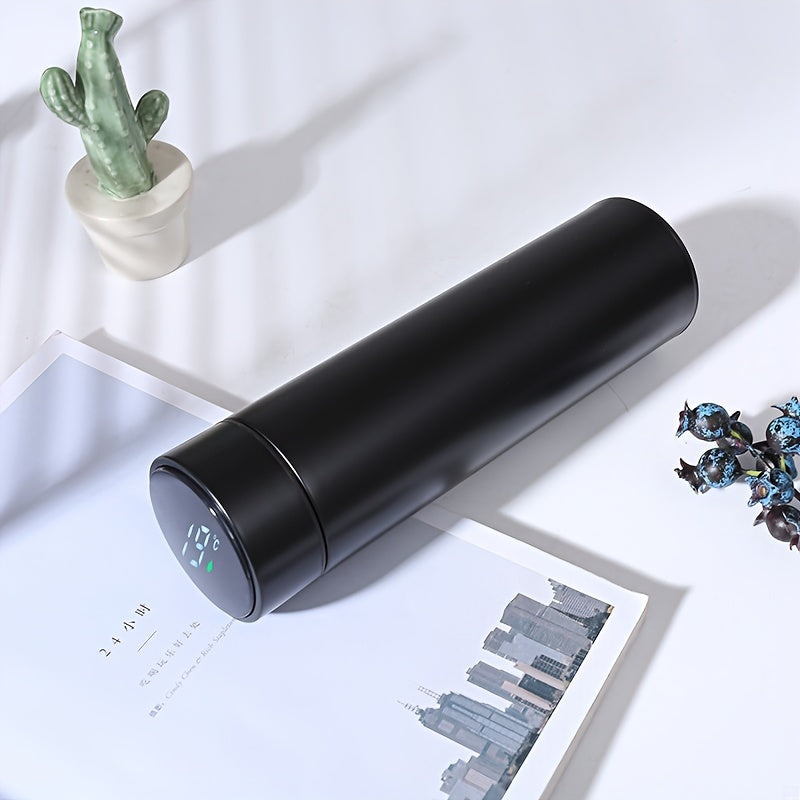 1pc, Vacuum Flask With Temperature Display, 304 Stainless Steel Insulated Water Bottles, Travel Thermal Cups, For Hot And Cold Beverages, Summer Winter Drinkware, Gifts
