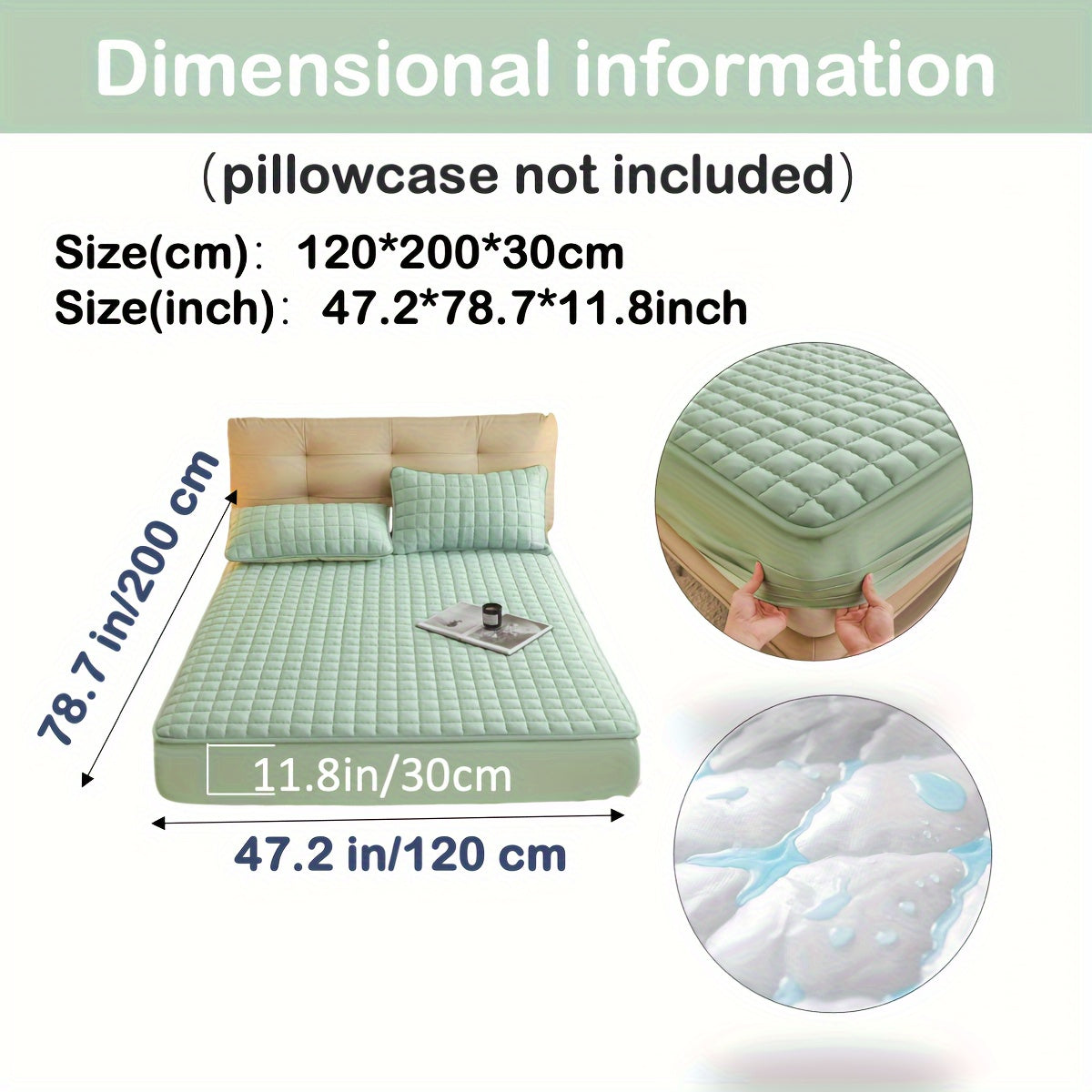 1pc Deluxe Hypoallergenic Mattress Protector - Deep Pocket, Quilted, Waterproof and Soft, for Comfortable Sleep in Bedroom or Guest Room