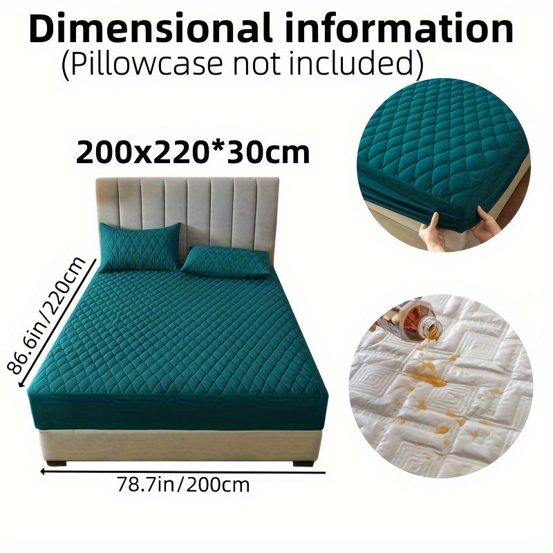 1pc Solid Color Luxurious Mattress Protector - Waterproof, Soft & Cozy Cover - Non-slip All-inclusive Guest Room Bedding - Excludes Pillowcase & Pillow Insert