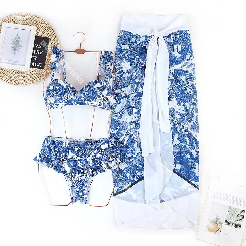 Sexy High Waist Bikini Dragoy Printed Swimwear Designer Vintage Dress Women Swimming Suit Beach Clothes for Lady
