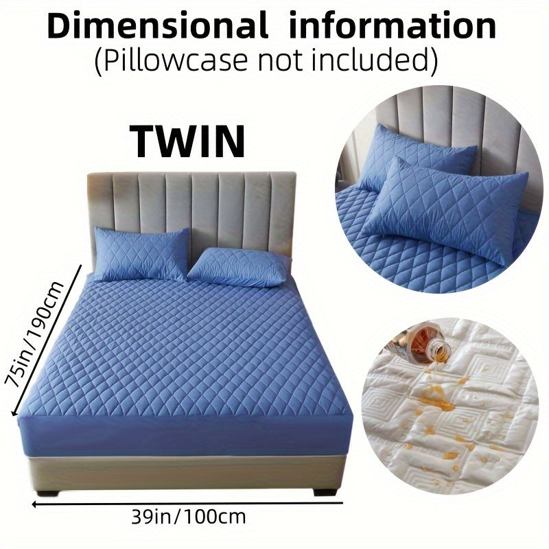1pc Solid Color Luxurious Mattress Protector - Waterproof, Soft & Cozy Cover - Non-slip All-inclusive Guest Room Bedding - Excludes Pillowcase & Pillow Insert