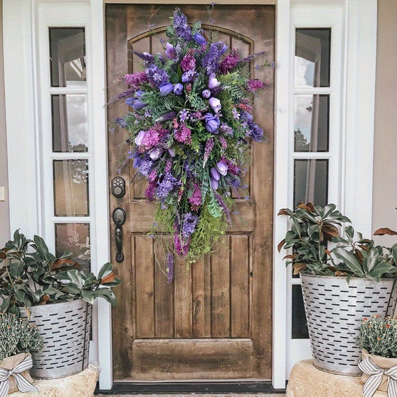 Artificial Spring Floral Wreath Decor - Flower Wreath Home Decoration