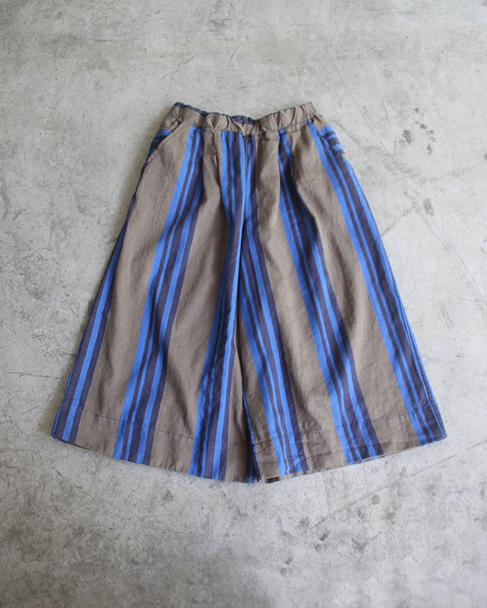 Special offer! retro silk and linen striped wide-leg pants, casual literary loose and versatile straight-leg pants K613