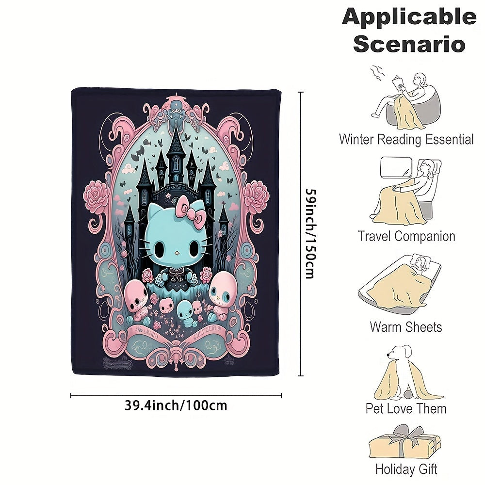 Sanrio Hello Kitty Halloween Throw Blanket - 59"x39" or 59"x51" - Soft and Comfortable for All Seasons