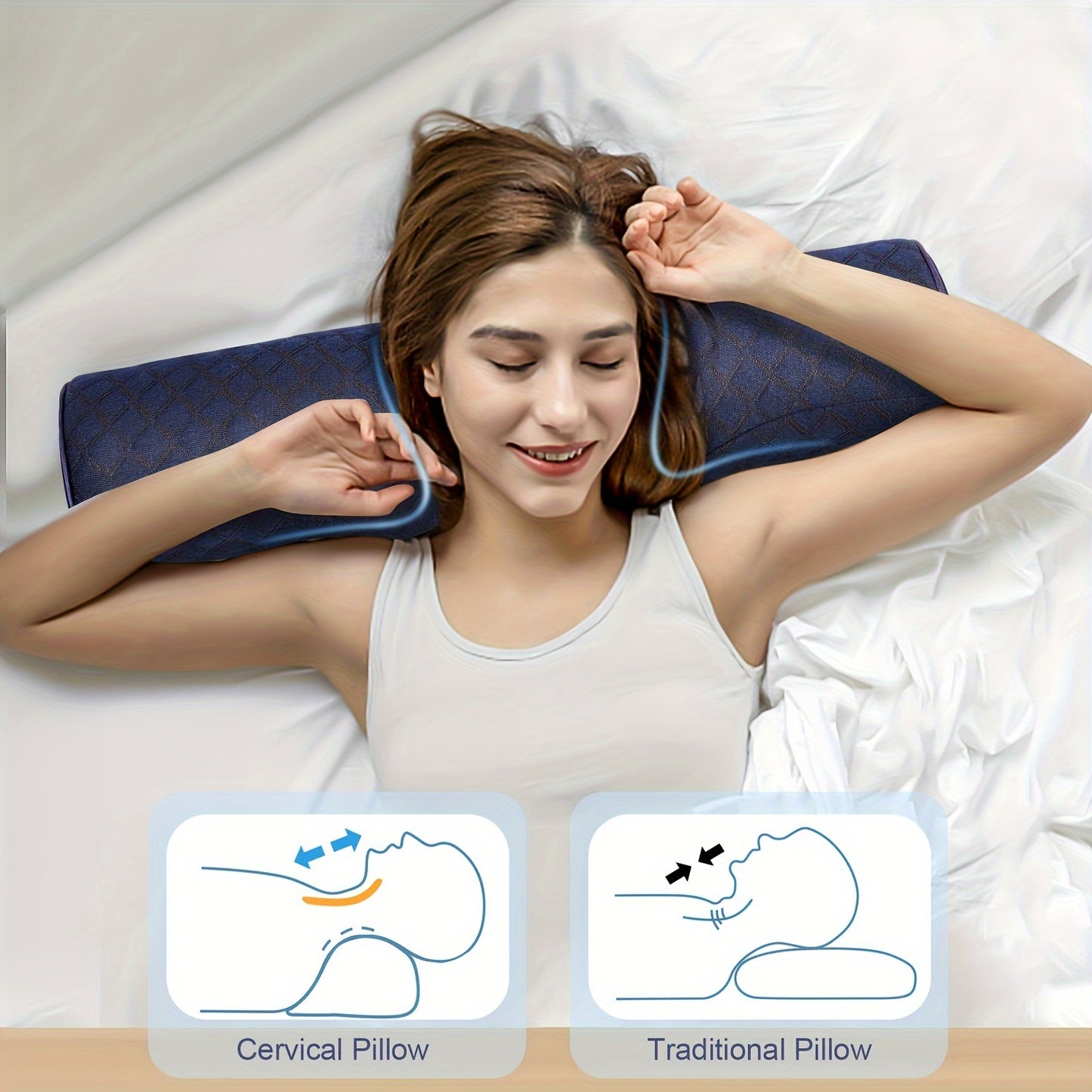 1pc Cervical Pillow: Neck Care for Comfort and Relief Anywhere - Perfect for Travel and Camping!