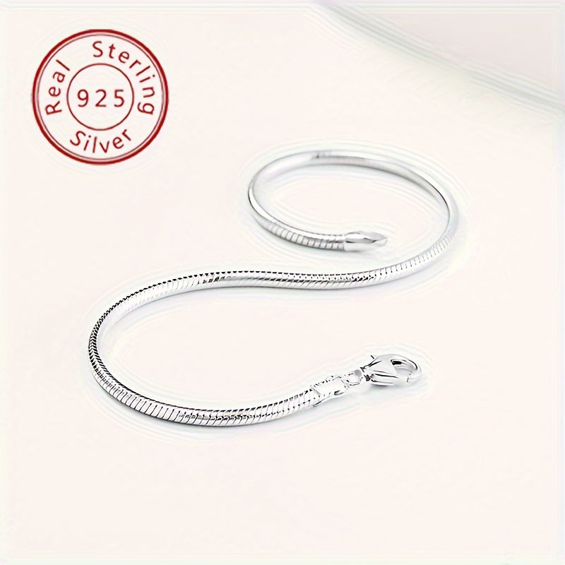 Luxurious 925 Sterling Silver Italian Snake Chain Charm Bracelet - Hypoallergenic, Nickel-Free, Durable, and Adjustable - Perfect for Women, Men, Teen Girls, with Exquisite Gift Box and Ready for Gifting