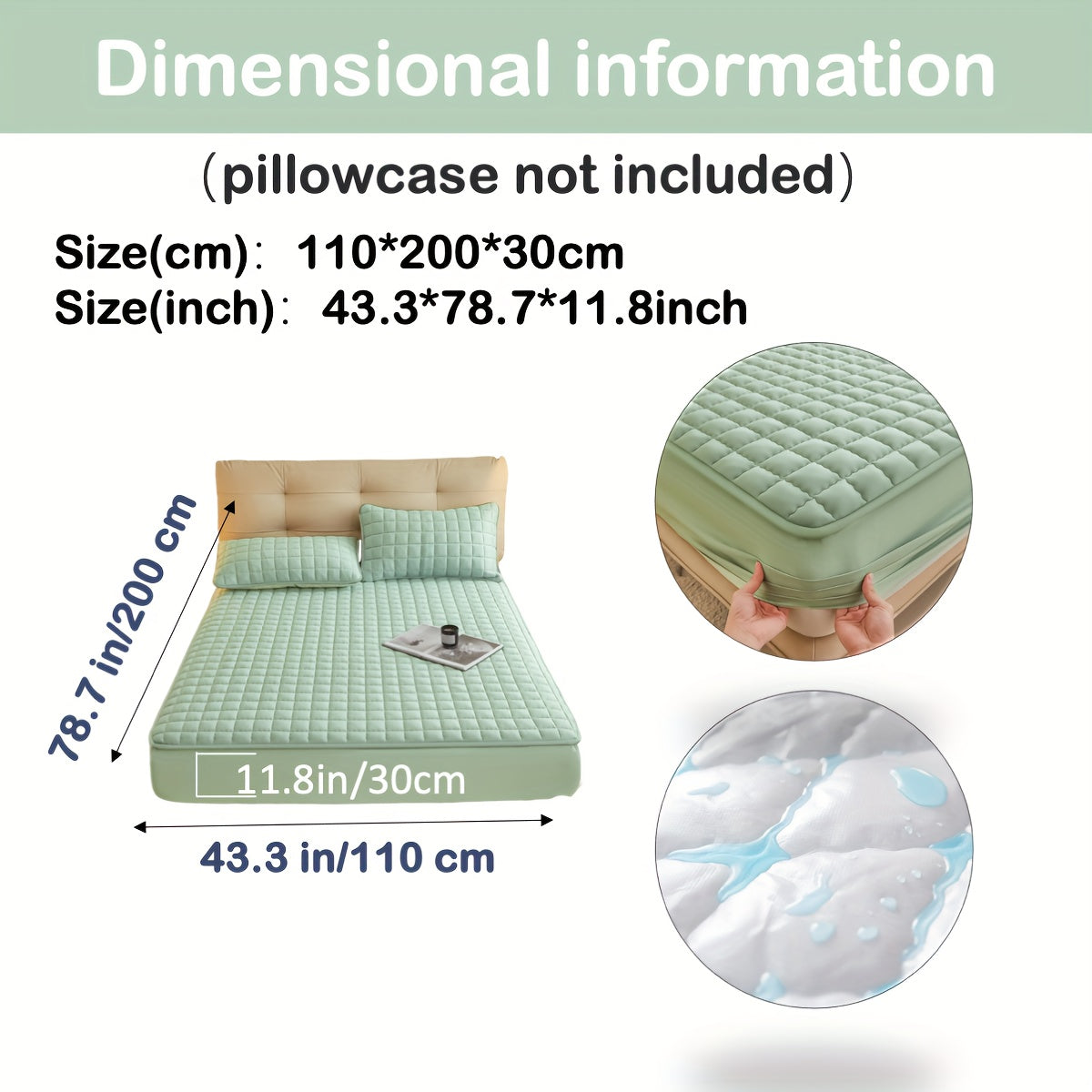 1pc Deluxe Hypoallergenic Mattress Protector - Deep Pocket, Quilted, Waterproof and Soft, for Comfortable Sleep in Bedroom or Guest Room