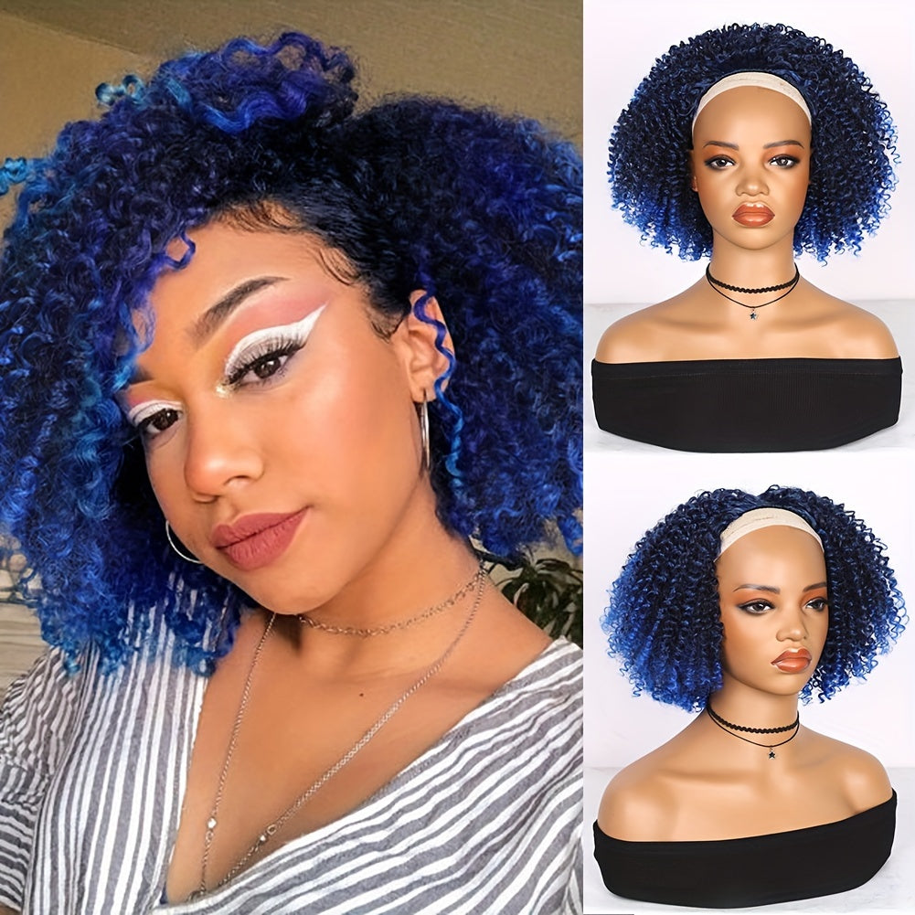 Radiant Purple Kinky Curly Bob Wig - Heat Resistant Synthetic Hair - Half Wigs for Fashionable Women - Effortless Style, High-Temperature Safe