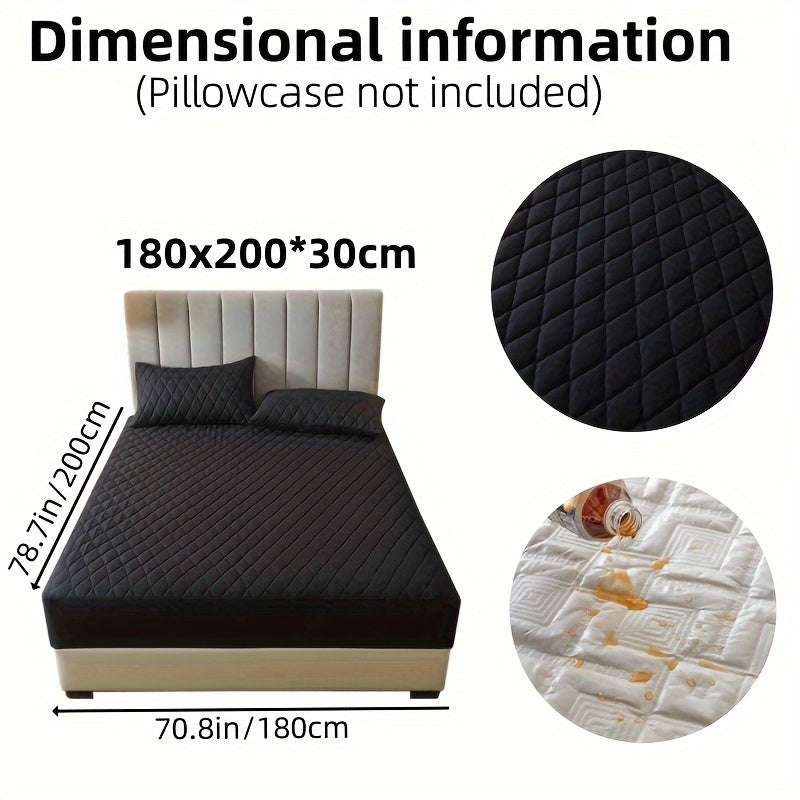 1pc Solid Color Luxurious Mattress Protector - Waterproof, Soft & Cozy Cover - Non-slip All-inclusive Guest Room Bedding - Excludes Pillowcase & Pillow Insert