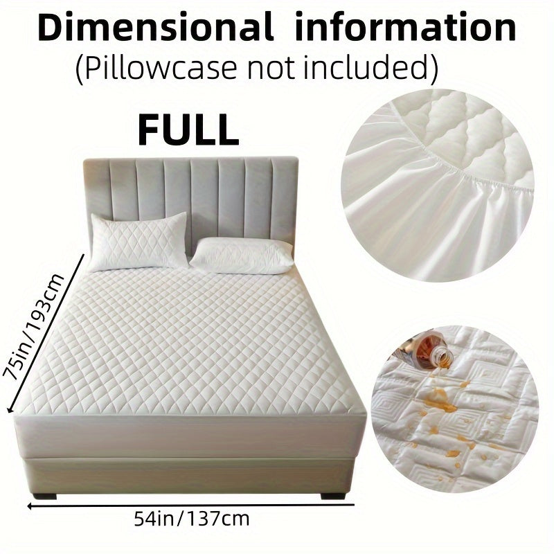1pc Solid Color Luxurious Mattress Protector - Waterproof, Soft & Cozy Cover - Non-slip All-inclusive Guest Room Bedding - Excludes Pillowcase & Pillow Insert