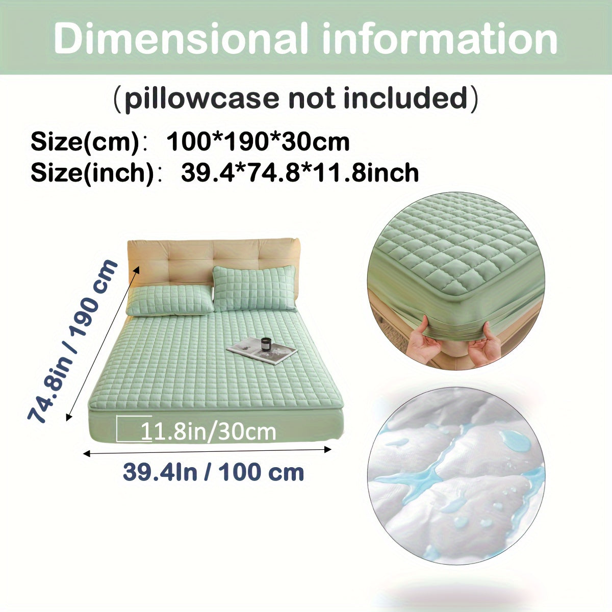 1pc Deluxe Hypoallergenic Mattress Protector - Deep Pocket, Quilted, Waterproof and Soft, for Comfortable Sleep in Bedroom or Guest Room