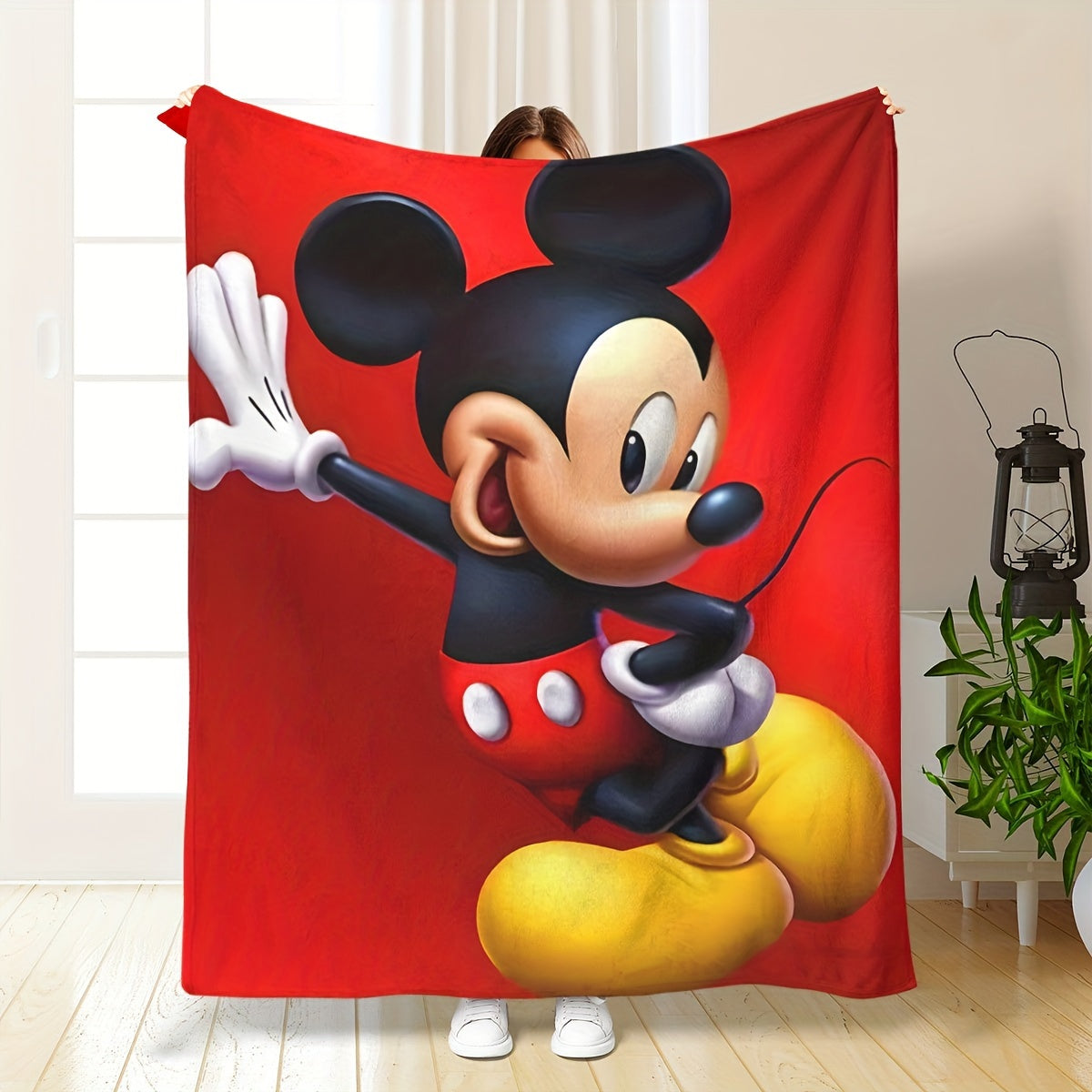 UME Mickey Mouse Flannel Throw Blanket - Soft, Warm & Cozy for Couch, Bed, Travel, Camping | All-Season Comfort