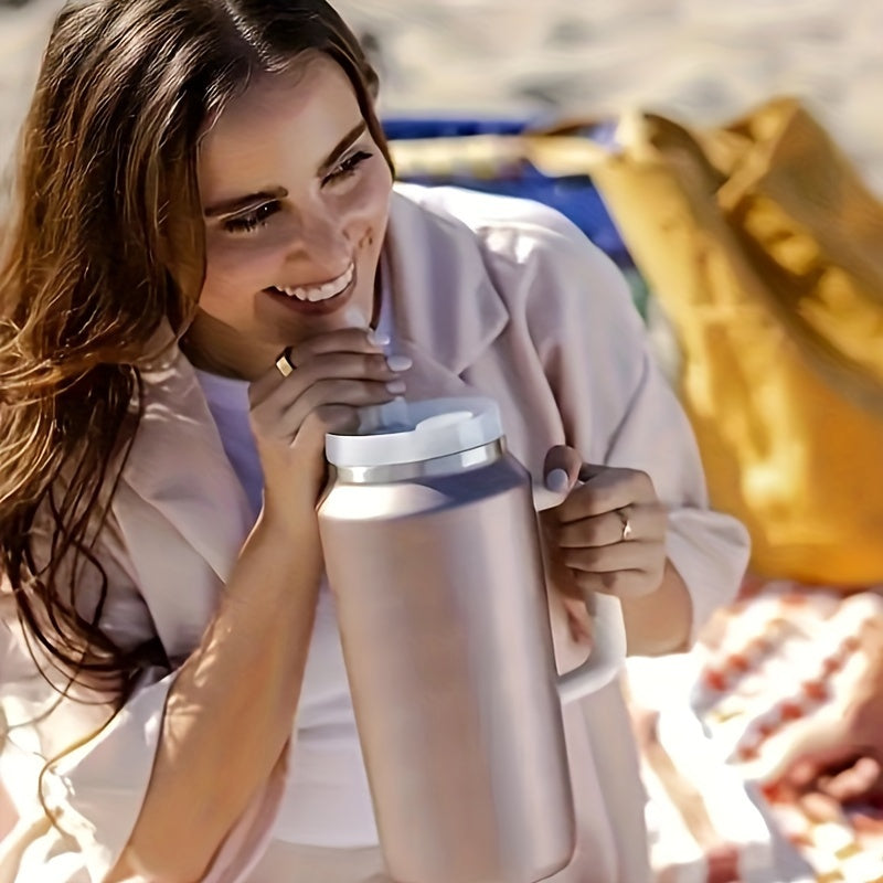 64oz Coffee Travel Mug Insulated Mug Large Capacity Car Mug Double Wall Stainless Ice Master Mug Steel Belt Handle