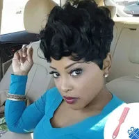 Synthetic Wigs Short Pixie Wigs for Black Women Short Black Curly Pixie Wigs Synthetic Hair Wigs for Black Women Natural Wavy Black Pixie Cut 240329