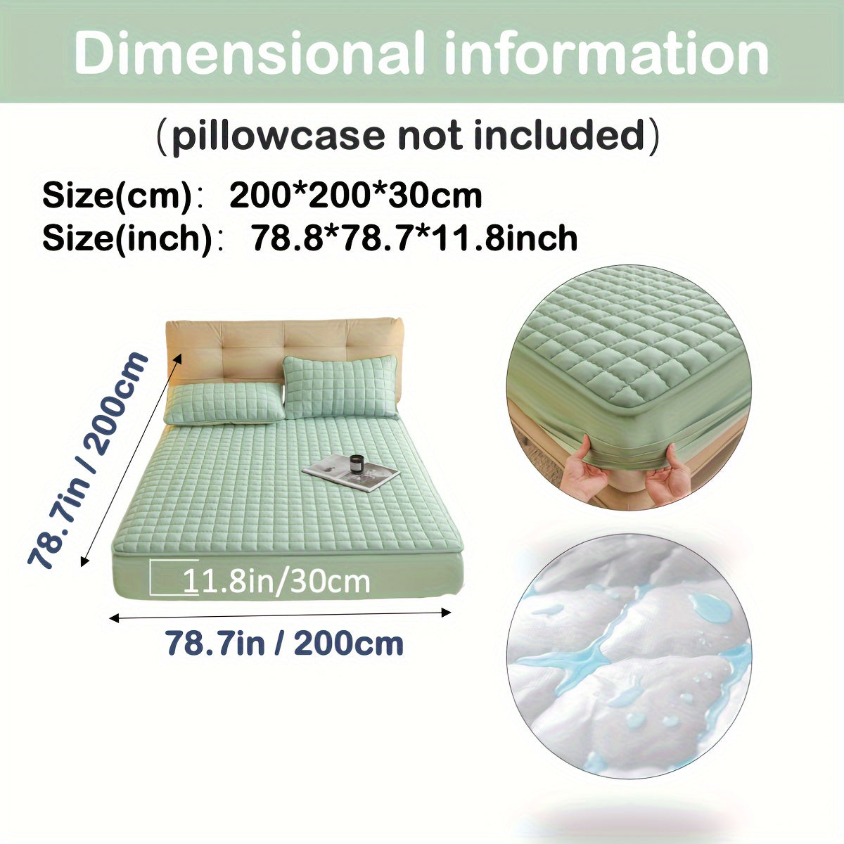 1pc Deluxe Hypoallergenic Mattress Protector - Deep Pocket, Quilted, Waterproof and Soft, for Comfortable Sleep in Bedroom or Guest Room