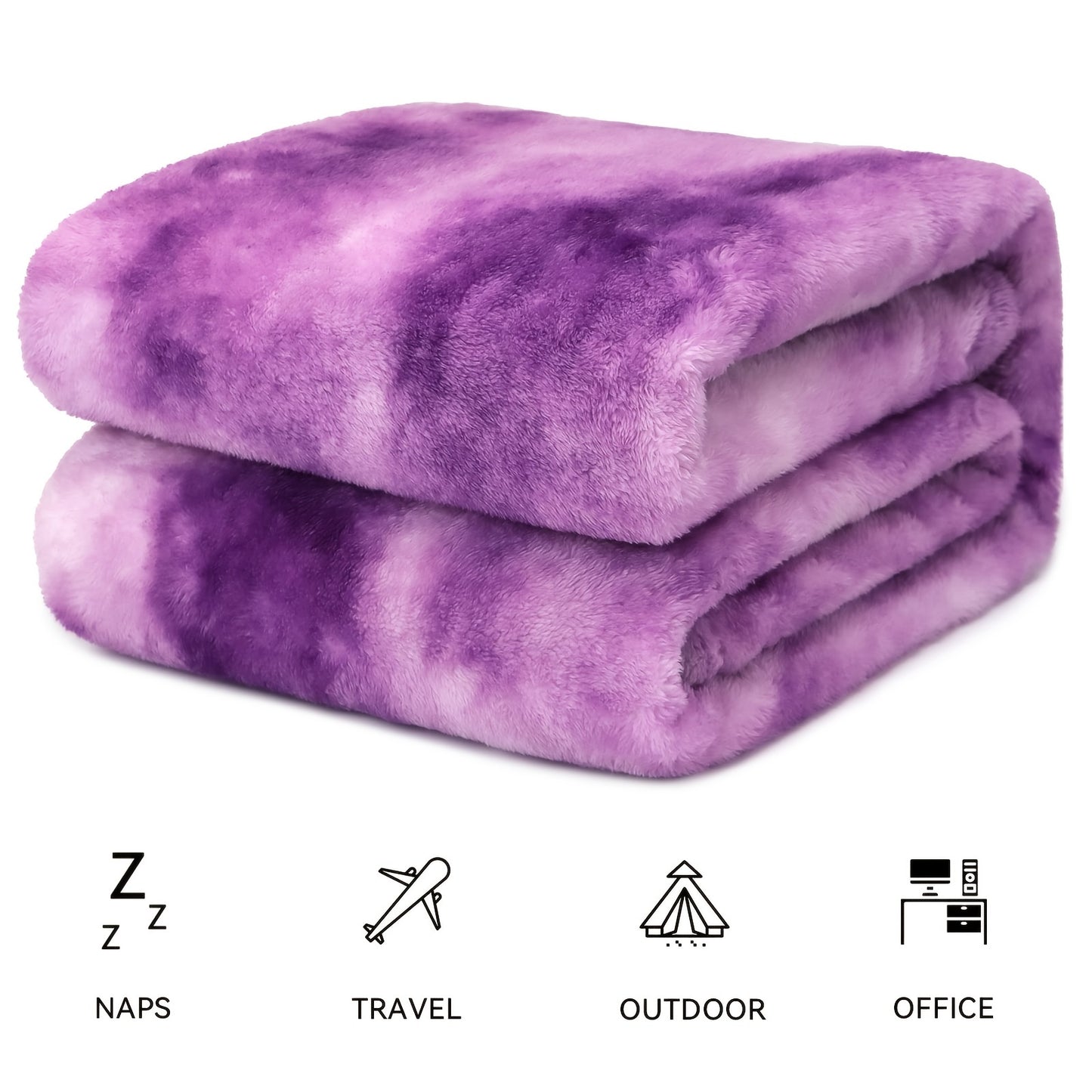 1pc Fleece Throw Blanket Cozy Soft Lightweight Throw Blankets Warm Plush Pink Purple Fall Blankets And Throws Couch Sofa Bed Blanket Bedding Boys Girls Adults