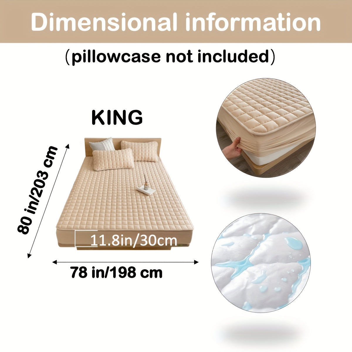 1pc Deluxe Hypoallergenic Mattress Protector - Deep Pocket, Quilted, Waterproof and Soft, for Comfortable Sleep in Bedroom or Guest Room