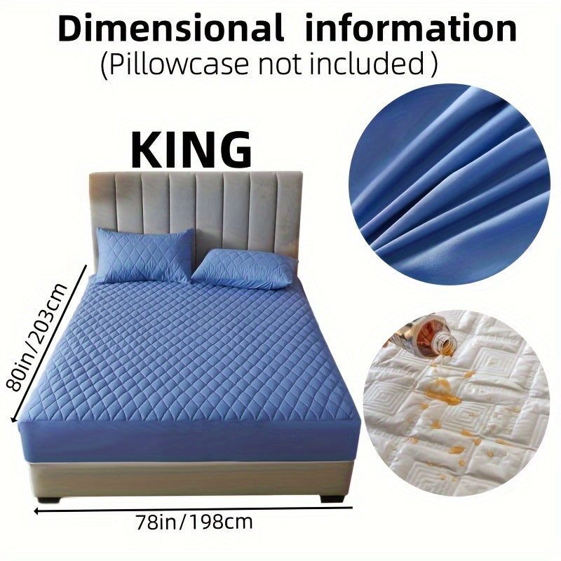 1pc Solid Color Luxurious Mattress Protector - Waterproof, Soft & Cozy Cover - Non-slip All-inclusive Guest Room Bedding - Excludes Pillowcase & Pillow Insert