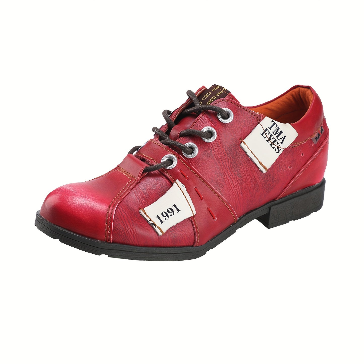 Women's Fashion Retro Trend Oxfords, Lace Up Comfortable And Versatile Shoes, Low Heel Casual Shoes