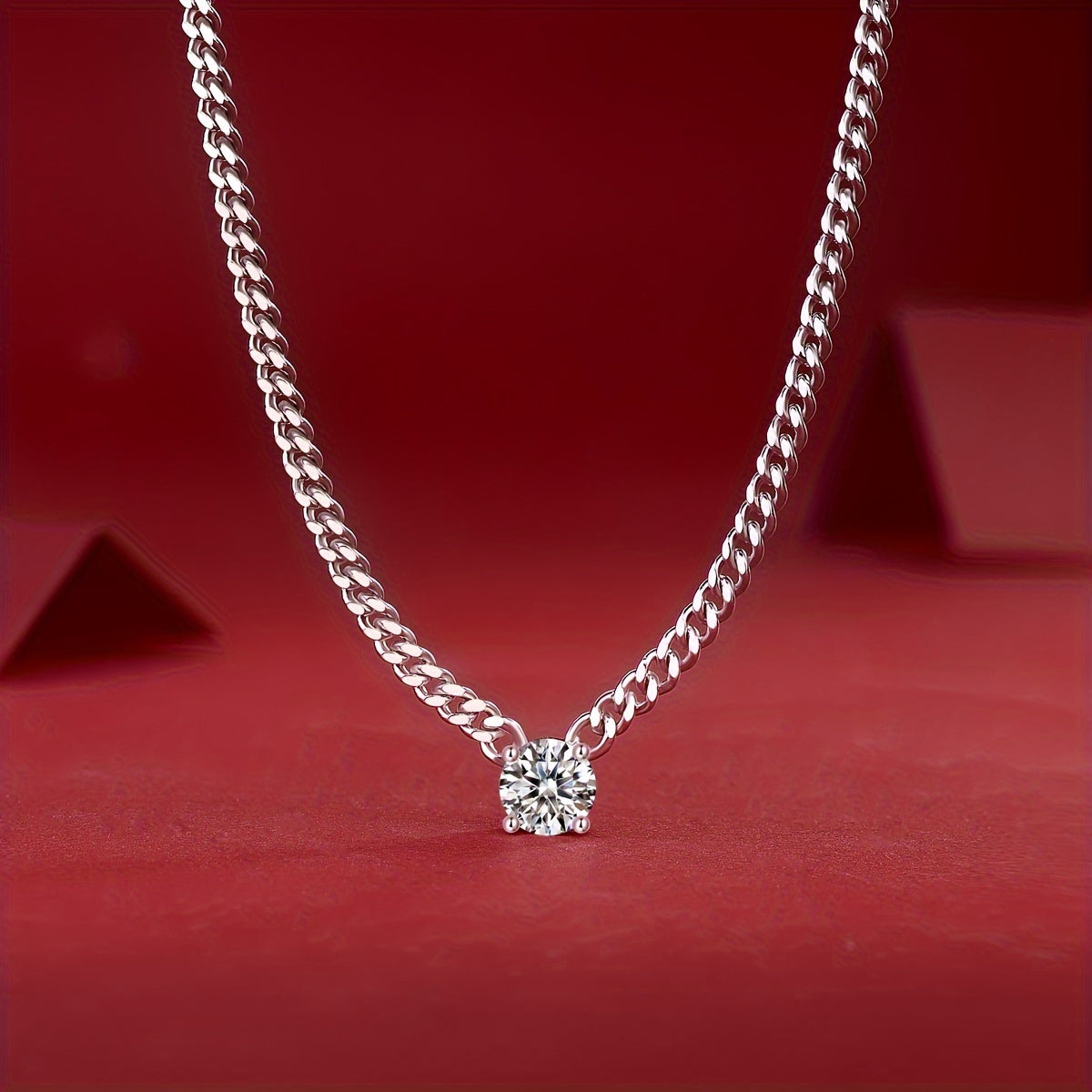 1.0ct/2.0ct/3.0ct/S925 Silver Moissanite Necklace/Blaze/Male/Female/Atmosphere Fashion/Party/Anniversary/Gift for Man/Woman/Girlfriend w/Certificate/18K Platinum Plated/Holiday Gift GRA Certificate